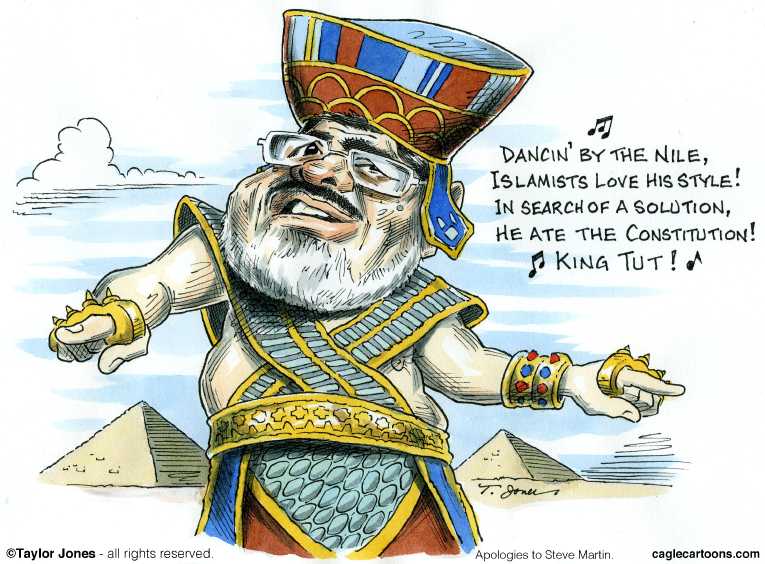 Political/Editorial Cartoon by Taylor Jones, Tribune Media Services on Morsi Claims Broad Powers