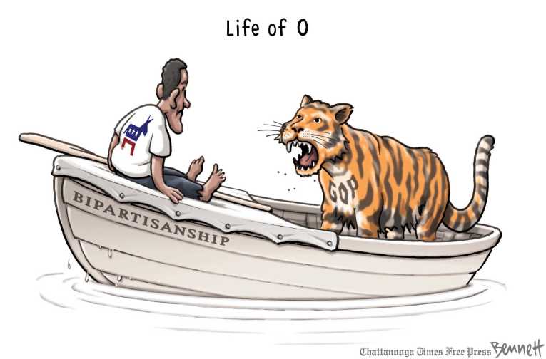 Political/Editorial Cartoon by Clay Bennett, Chattanooga Times Free Press on Republicans Consider Compromise