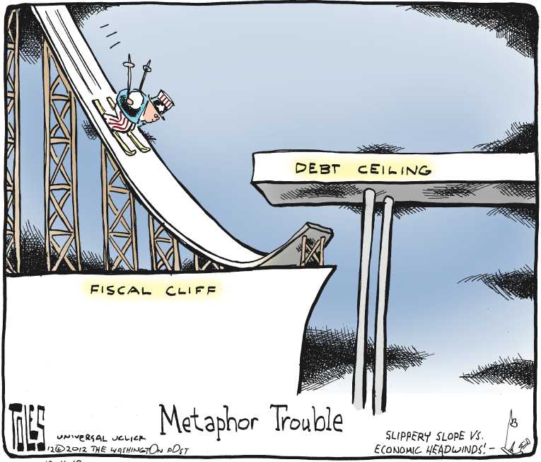 Political/Editorial Cartoon by Tom Toles, Washington Post on Boehner: “We Have Upper Hand”