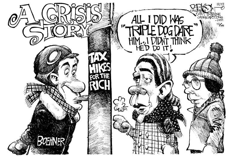 Political/Editorial Cartoon by John Darkow, Columbia Daily Tribune, Missouri on Budget Talks at Impasse