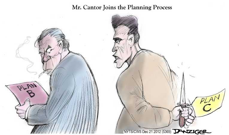 Political/Editorial Cartoon by Jeff Danziger, CWS/CartoonArts Intl. on Budget Talks at Impasse