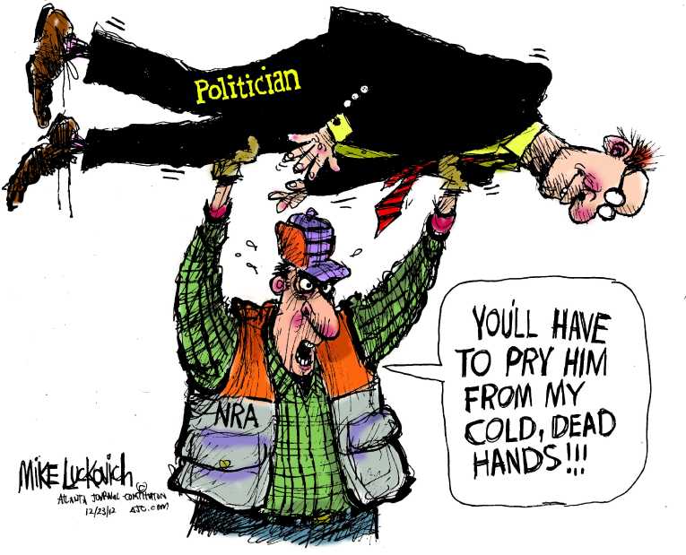 Political/Editorial Cartoon by Mike Luckovich, Atlanta Journal-Constitution on 27 Dead in School Massacre