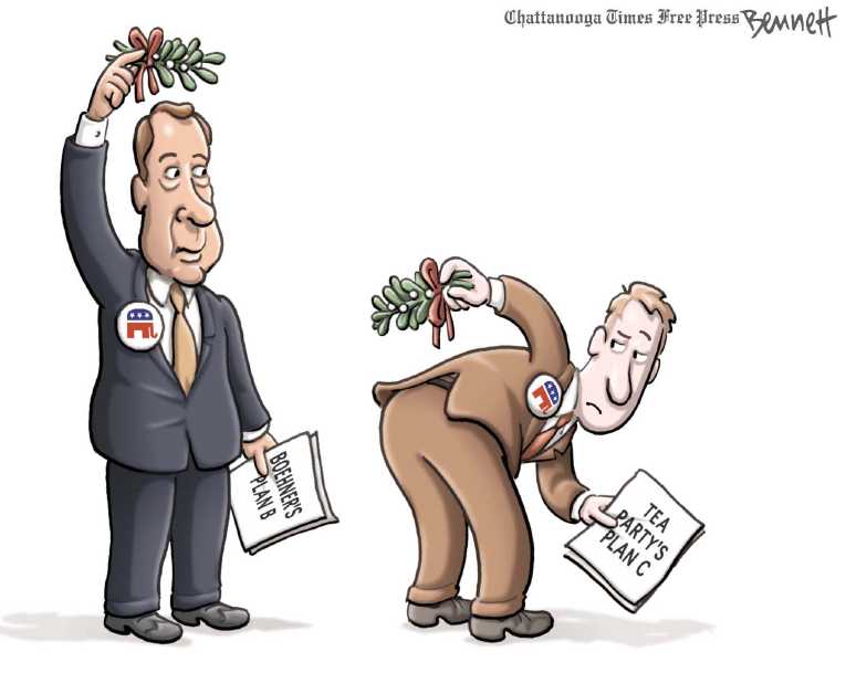 Political/Editorial Cartoon by Clay Bennett, Chattanooga Times Free Press on Budget Deadlock Worsening