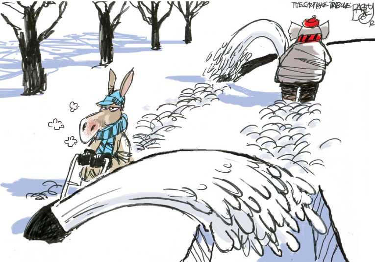 Political/Editorial Cartoon by Pat Bagley, Salt Lake Tribune on Republicans Sticking to Principles