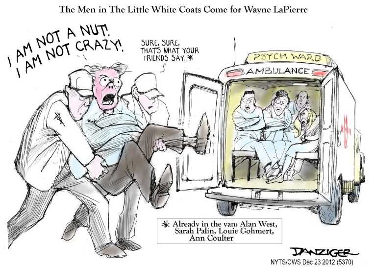 Political/Editorial Cartoon by Jeff Danziger, CWS/CartoonArts Intl. on NRA Responds to Massacre