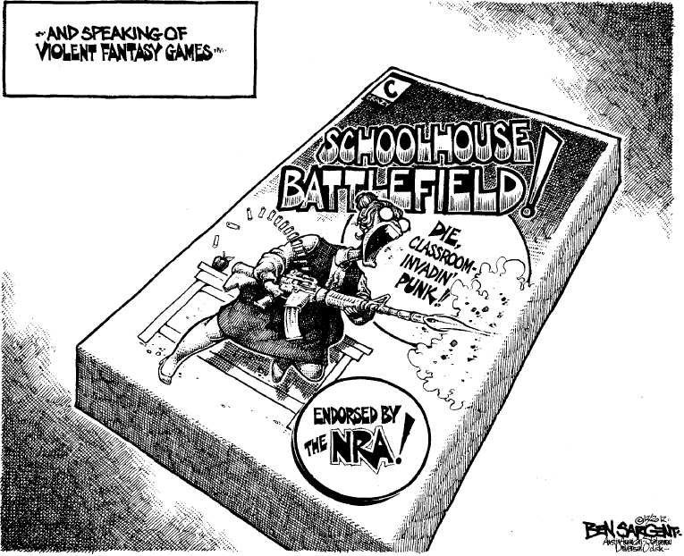 Political/Editorial Cartoon by Ben Sargent, Austin American-Statesman on NRA Responds to Massacre