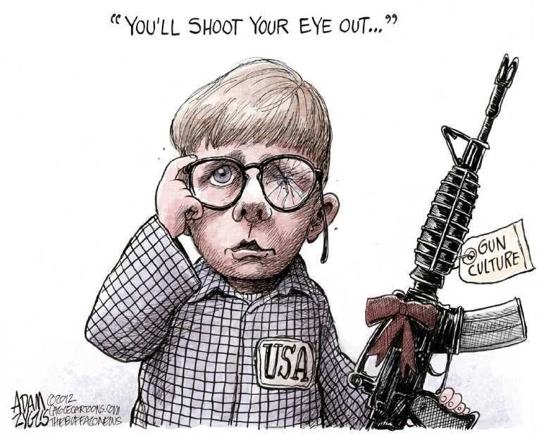 Political/Editorial Cartoon by Adam Zyglis, The Buffalo News on NRA Responds to Massacre