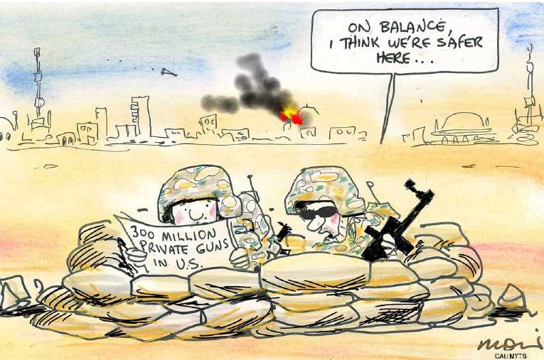 Political/Editorial Cartoon by Alan Moir, Sydney Morning Herald, Australia on New Gun Regulation Possible