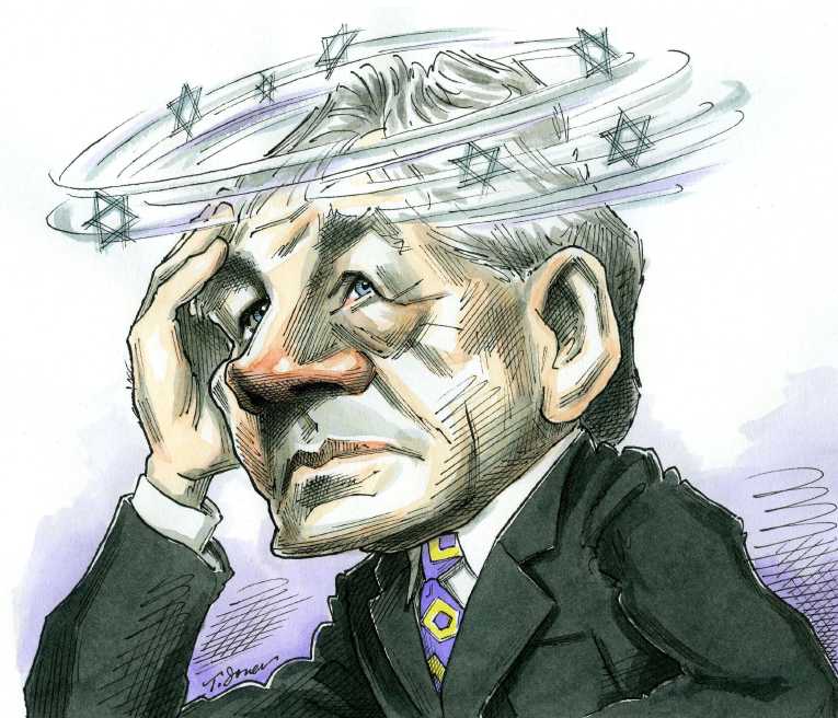 Political/Editorial Cartoon by Taylor Jones, Tribune Media Services on Hagel Nomination in Peril