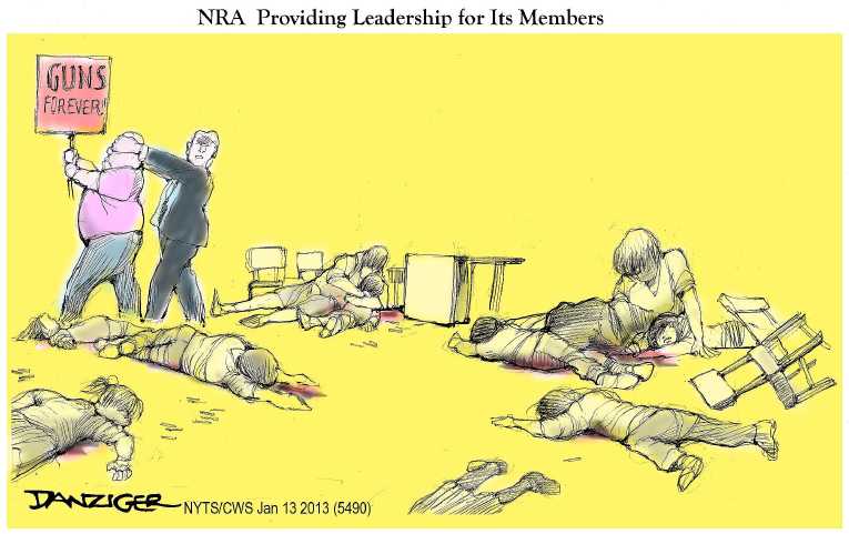 Political/Editorial Cartoon by Jeff Danziger, CWS/CartoonArts Intl. on Gun Talks to Continue