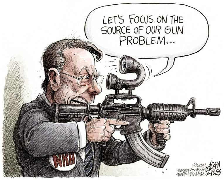 Political/Editorial Cartoon by Adam Zyglis, The Buffalo News on Gun Talks to Continue