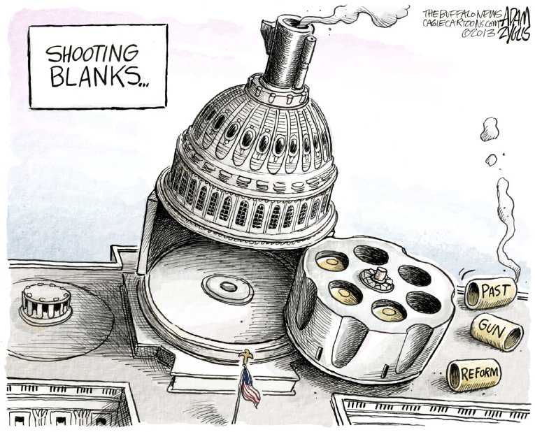 Political/Editorial Cartoon by Adam Zyglis, The Buffalo News on New Gun Regulation Considered