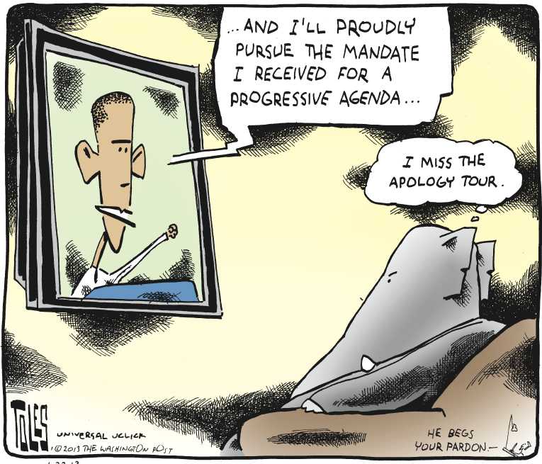 Political/Editorial Cartoon by Tom Toles, Washington Post on Obama Inaugurated