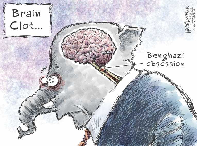 Political/Editorial Cartoon by Nick Anderson, Houston Chronicle on Republican Party Reaching Out