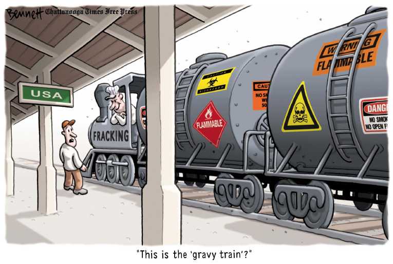 Political/Editorial Cartoon by Clay Bennett, Chattanooga Times Free Press on Water Supply Imperiled