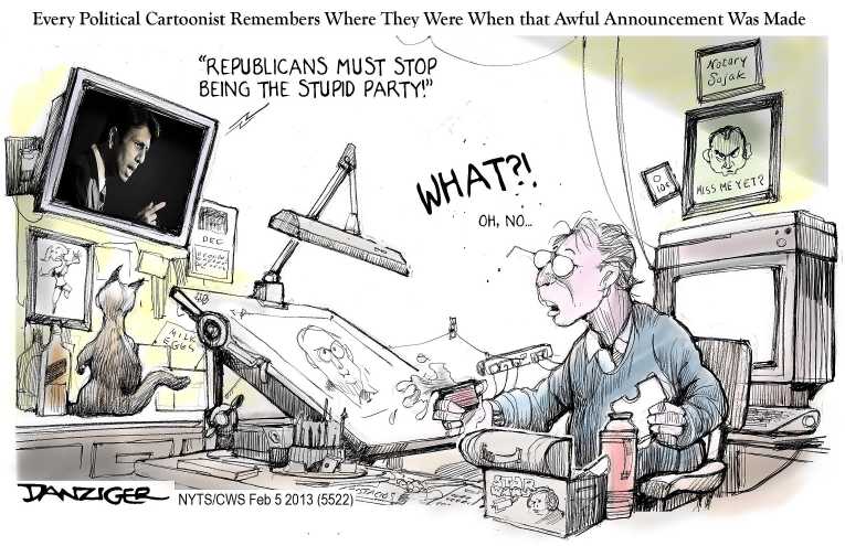 Political/Editorial Cartoon by Jeff Danziger, CWS/CartoonArts Intl. on GOP Repositioning Continues
