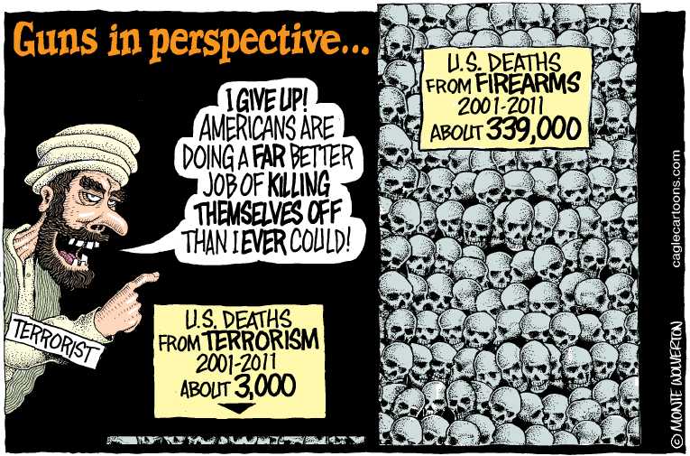 Political/Editorial Cartoon by Monte Wolverton, Cagle Cartoons on Gun Regulation Stalls