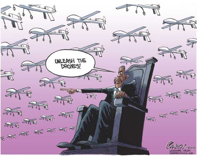 Political/Editorial Cartoon by Stuart Carlson on US Escalates War