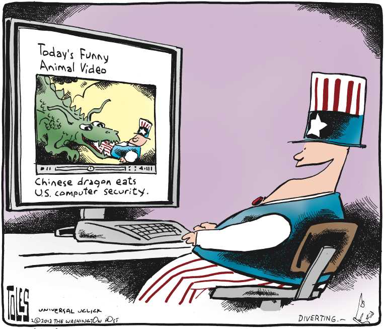 Political/Editorial Cartoon by Tom Toles, Washington Post on Americans’ Screen Time Rising