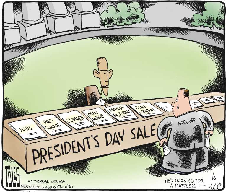 Political/Editorial Cartoon by Tom Toles, Washington Post on Negotiations Continue