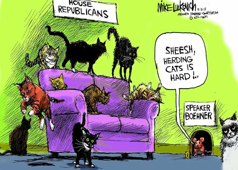 Political/Editorial Cartoon by Mike Luckovich, Atlanta Journal-Constitution on GOP Hard at Work