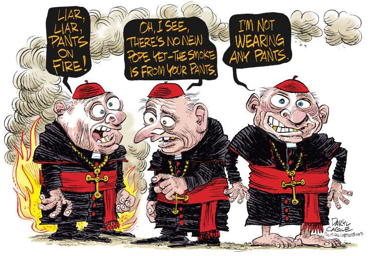 Political/Editorial Cartoon by Daryl Cagle, Cagle Cartoons on Search for New Pope Continues