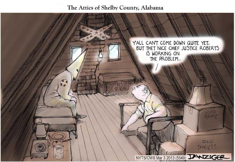 Political/Editorial Cartoon by Jeff Danziger, CWS/CartoonArts Intl. on Court to Decide Voting Rights