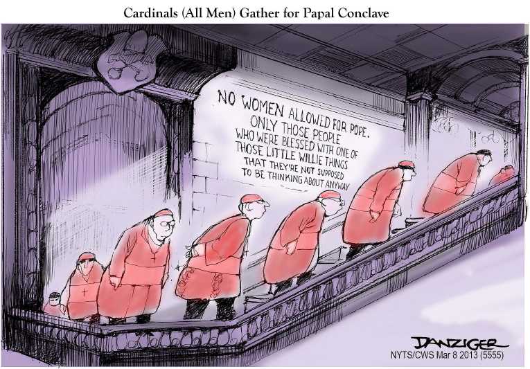 Political/Editorial Cartoon by Jeff Danziger, CWS/CartoonArts Intl. on New Pope Chosen