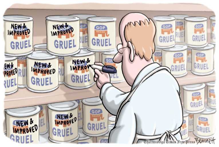Political/Editorial Cartoon by Clay Bennett, Chattanooga Times Free Press on Republicans Making Changes