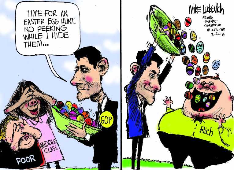 Political/Editorial Cartoon by Mike Luckovich, Atlanta Journal-Constitution on GOP Digs In