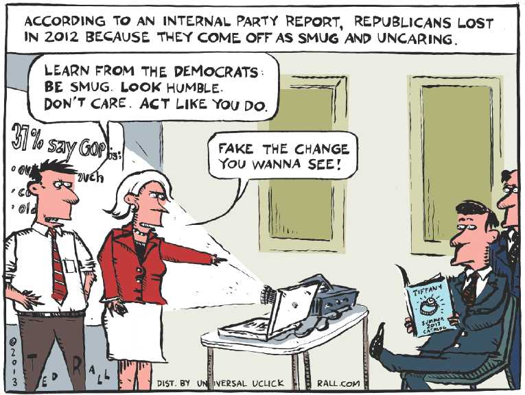 Political/Editorial Cartoon by Ted Rall on GOP Digs In