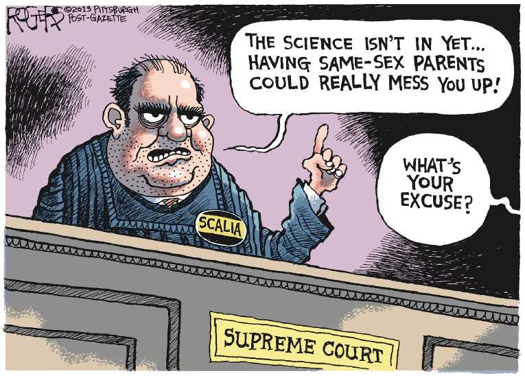 Political/Editorial Cartoon by Rob Rogers, The Pittsburgh Post-Gazette on Opposition to Equality Weakens