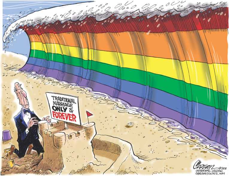 Political/Editorial Cartoon by Stuart Carlson on Opposition to Equality Weakens