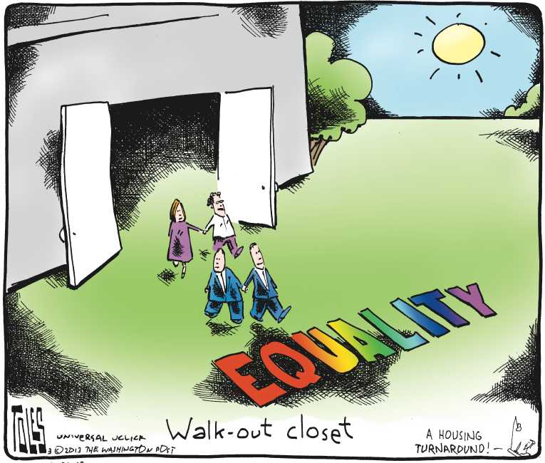 Political/Editorial Cartoon by Tom Toles, Washington Post on Opposition to Equality Weakens