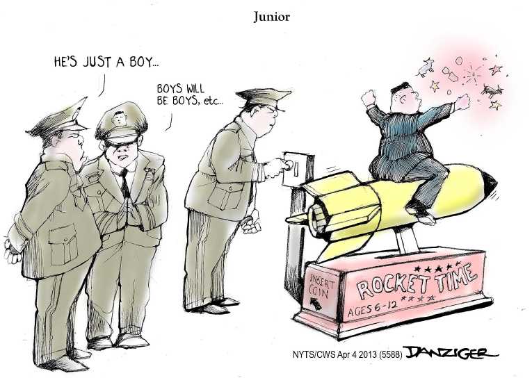 Political/Editorial Cartoon by Jeff Danziger, CWS/CartoonArts Intl. on Kim’s Motives Remain Unclear