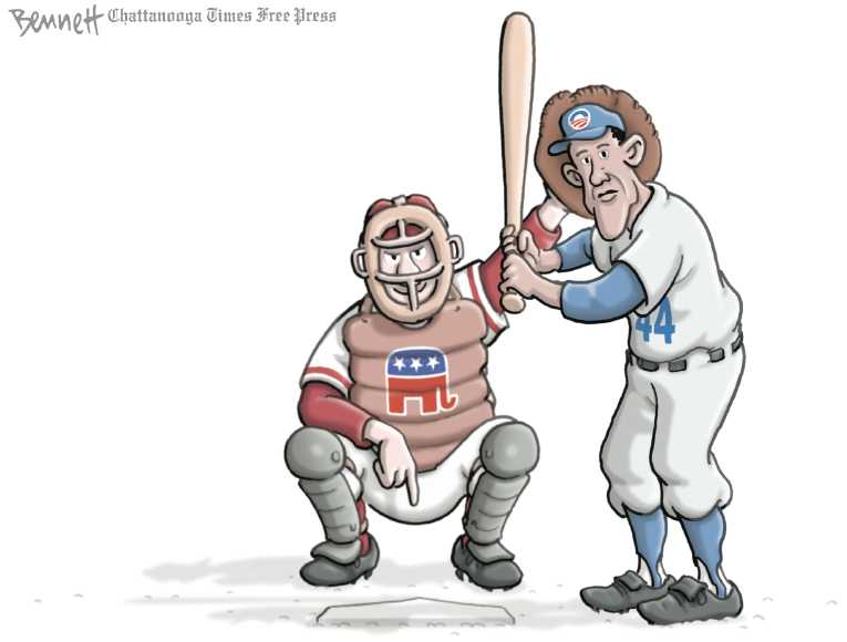 Political/Editorial Cartoon by Clay Bennett, Chattanooga Times Free Press on Sequester Continues