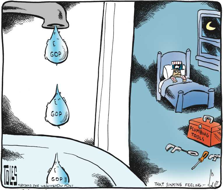 Political/Editorial Cartoon by Tom Toles, Washington Post on Sequester Continues