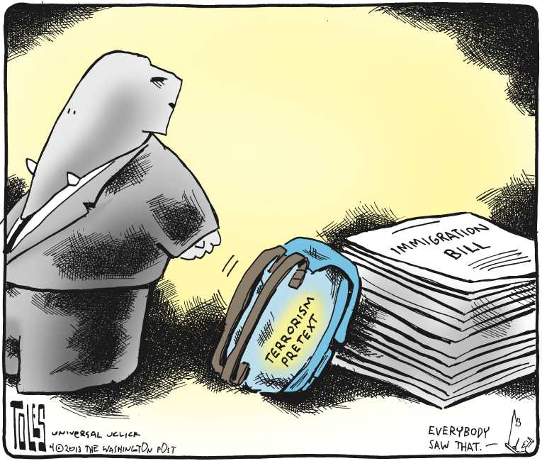 Political/Editorial Cartoon by Tom Toles, Washington Post on GOP Rethinking Immigration Policy