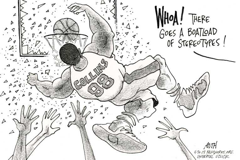 Political/Editorial Cartoon by Tony Auth, Philadelphia Inquirer on First Active Pro Player Comes Out