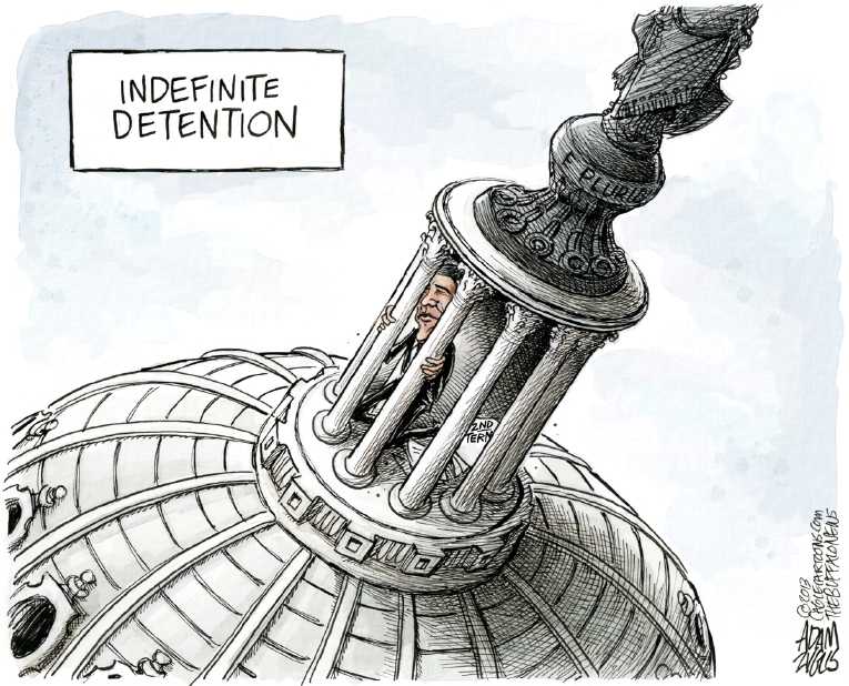 Political/Editorial Cartoon by Adam Zyglis, The Buffalo News on Obama Pledges to Close Gitmo, Again