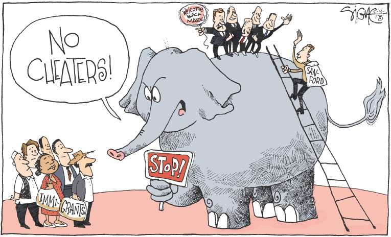 Political/Editorial Cartoon by Signe Wilkinson, Philadelphia Daily News on Americans Respond to GOP’s Push