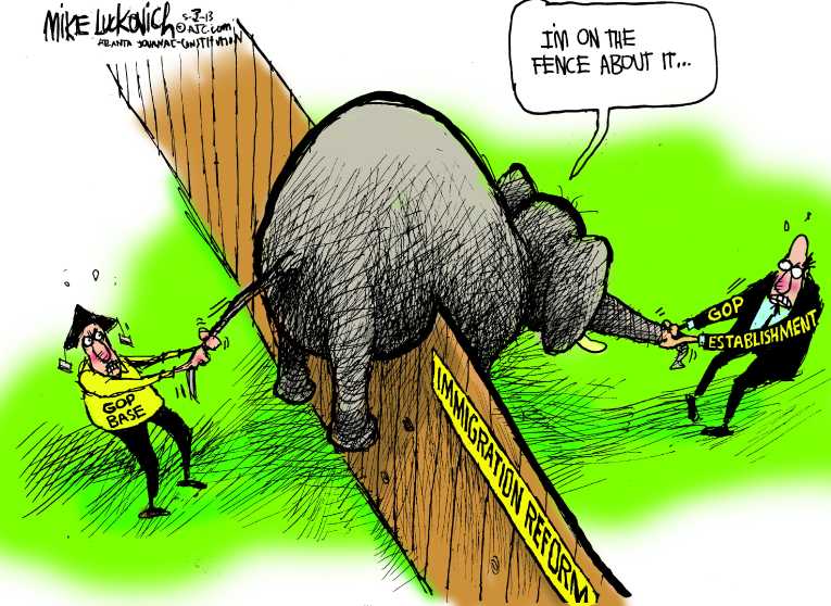 Political/Editorial Cartoon by Mike Luckovich, Atlanta Journal-Constitution on Americans Respond to GOP’s Push