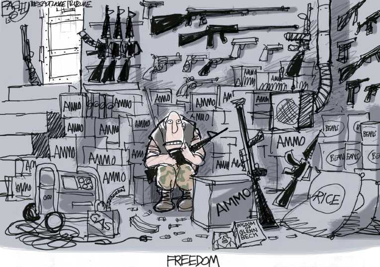 Political/Editorial Cartoon by Pat Bagley, Salt Lake Tribune on Gun Advocates Celebrate Victory