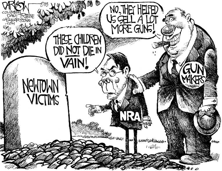 Political/Editorial Cartoon by John Darkow, Columbia Daily Tribune, Missouri on Gun Advocates Celebrate Victory