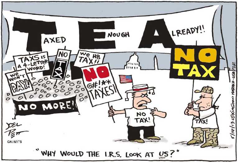 Political/Editorial Cartoon by Joel Pett, Lexington Herald-Leader, CWS/CartoonArts Intl. on IRS Targeted Conservative Groups