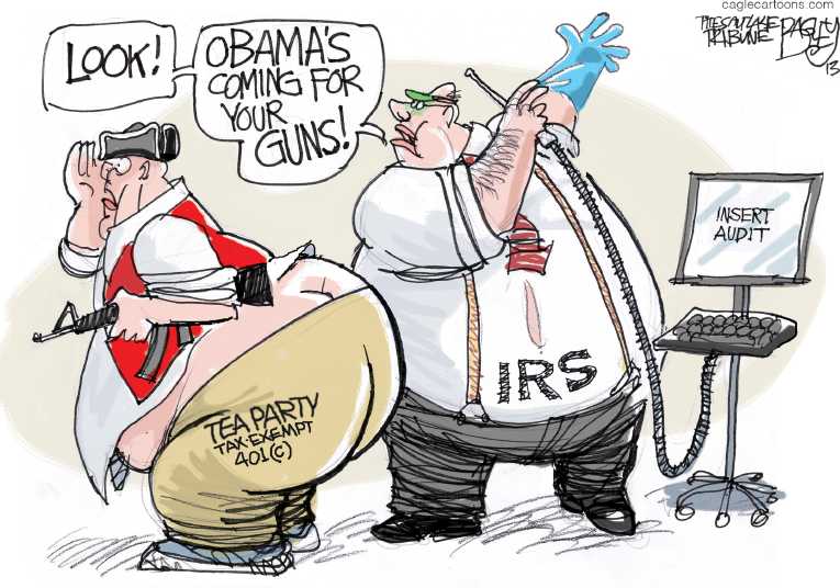 Political/Editorial Cartoon by Pat Bagley, Salt Lake Tribune on IRS Targeted Conservative Groups