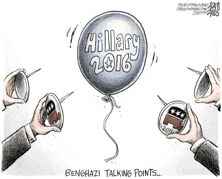 Political/Editorial Cartoon by Adam Zyglis, The Buffalo News on Conservatives Hammer on Benghazi