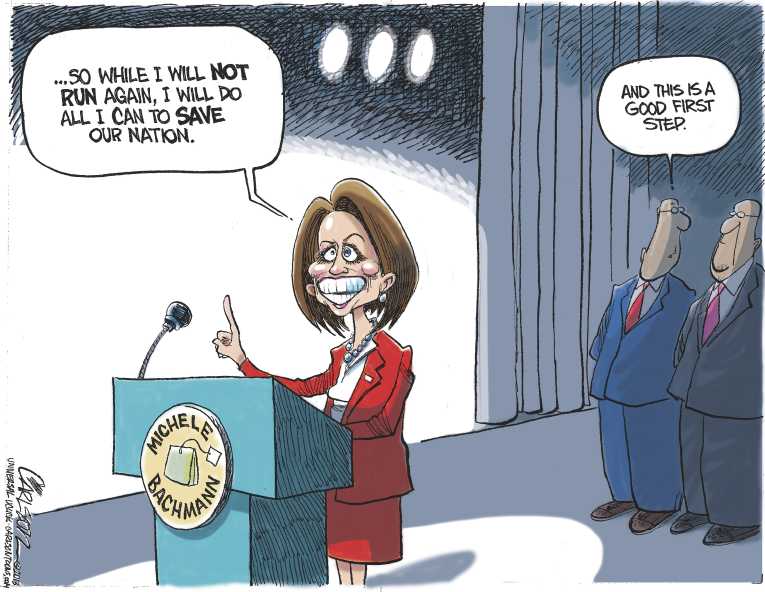 Political/Editorial Cartoon by Stuart Carlson on Bachmann Done
