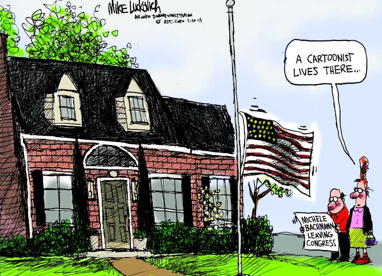 Political/Editorial Cartoon by Mike Luckovich, Atlanta Journal-Constitution on Bachmann Done