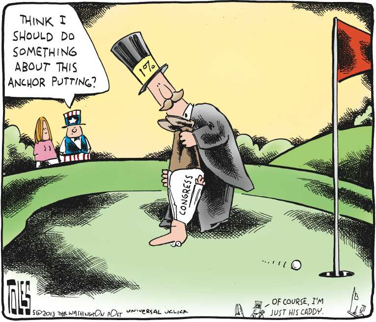 Political/Editorial Cartoon by Tom Toles, Washington Post on Dow Reaches Record High